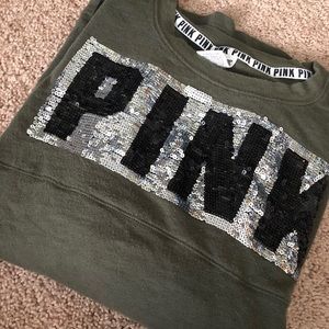 PINK sequined varsity shirt